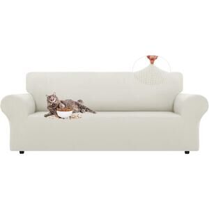 Stretch Sofa Slipcovers 1 Piece Couch Covers 3 Cushion with Elastic Large Ivory